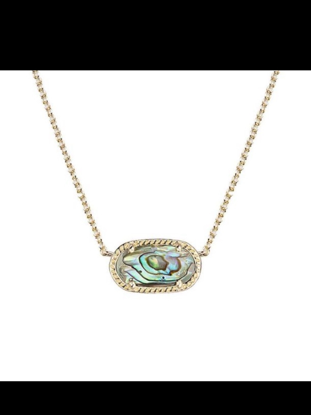 Kendra Scott Gold Druzy Pendant Necklace/ Gray Abalone - Picture 8 of 8
